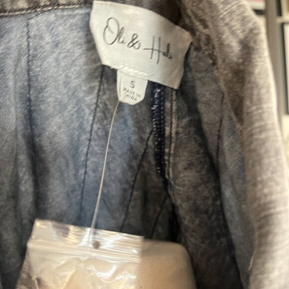 091 Oli & Hali Star Patch Tencel Short Sleeve Blazer Jacket NWOT Size Large - Picture 11 of 14